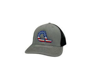 Heather Grey and Black American Flag
