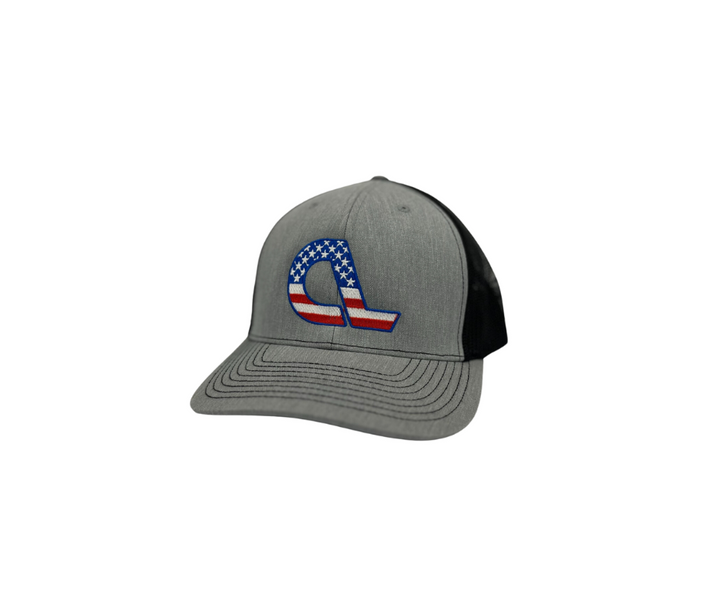 Heather Grey and Black American Flag